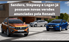 Sandero, Stepway e Logan já possuem novas versões anunciadas pela Renault